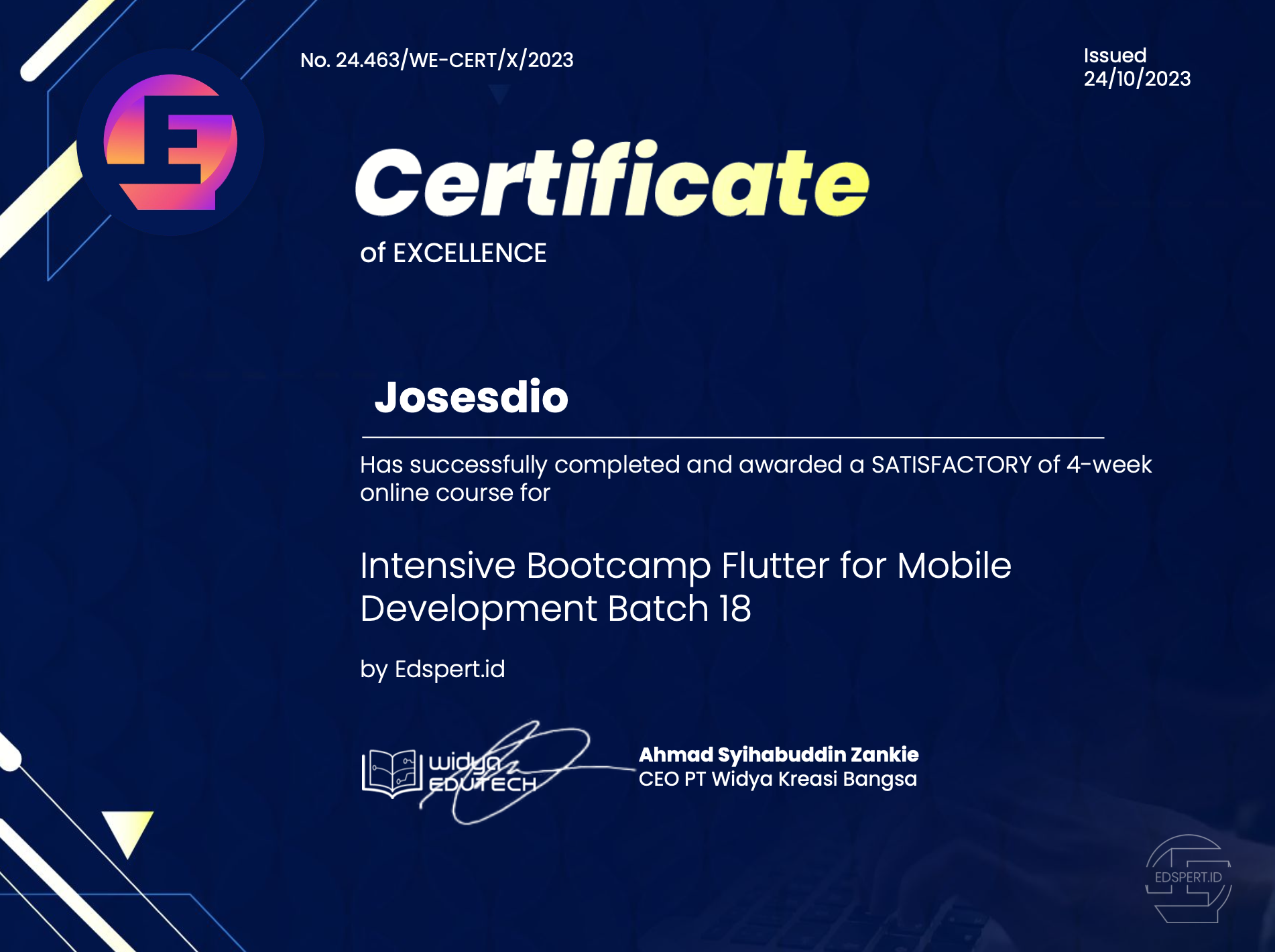 Intensive Bootcamp Flutter for Mobile Development